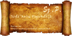 Székely Paszkál névjegykártya